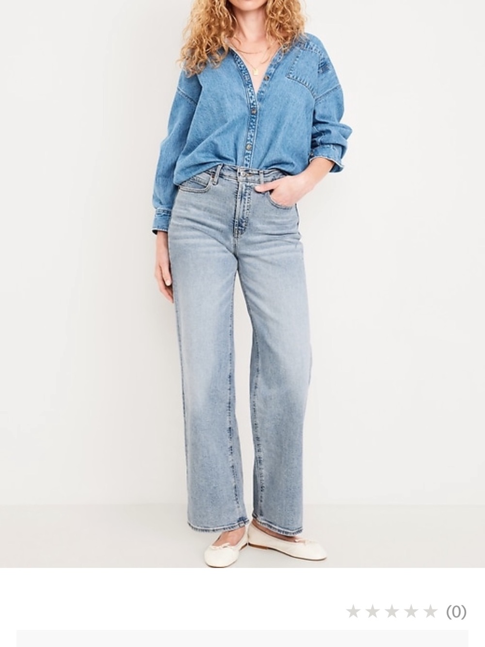 Old Navy 🔥 High-Rise Wide Leg Jeans in Light Blue